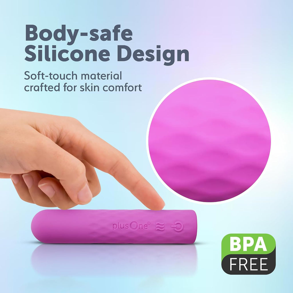 plusOne Super Bullet Massager - Resistente al agua, silicona, funci...