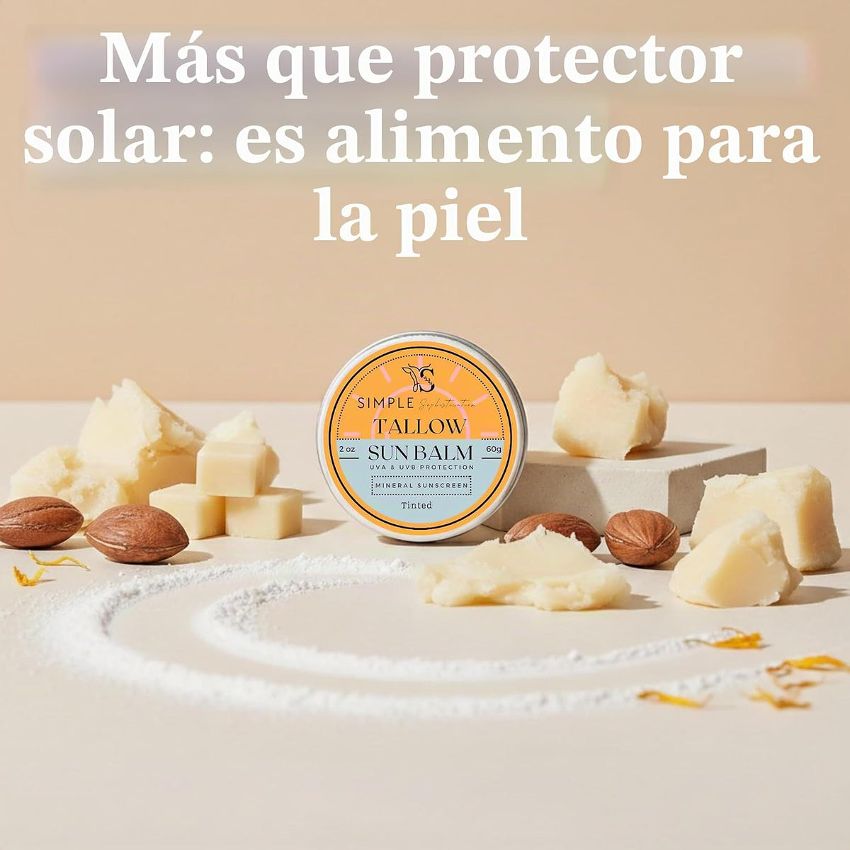 Protector solar mineral tintado SPF 50+ para cara, óxido de zinc co...