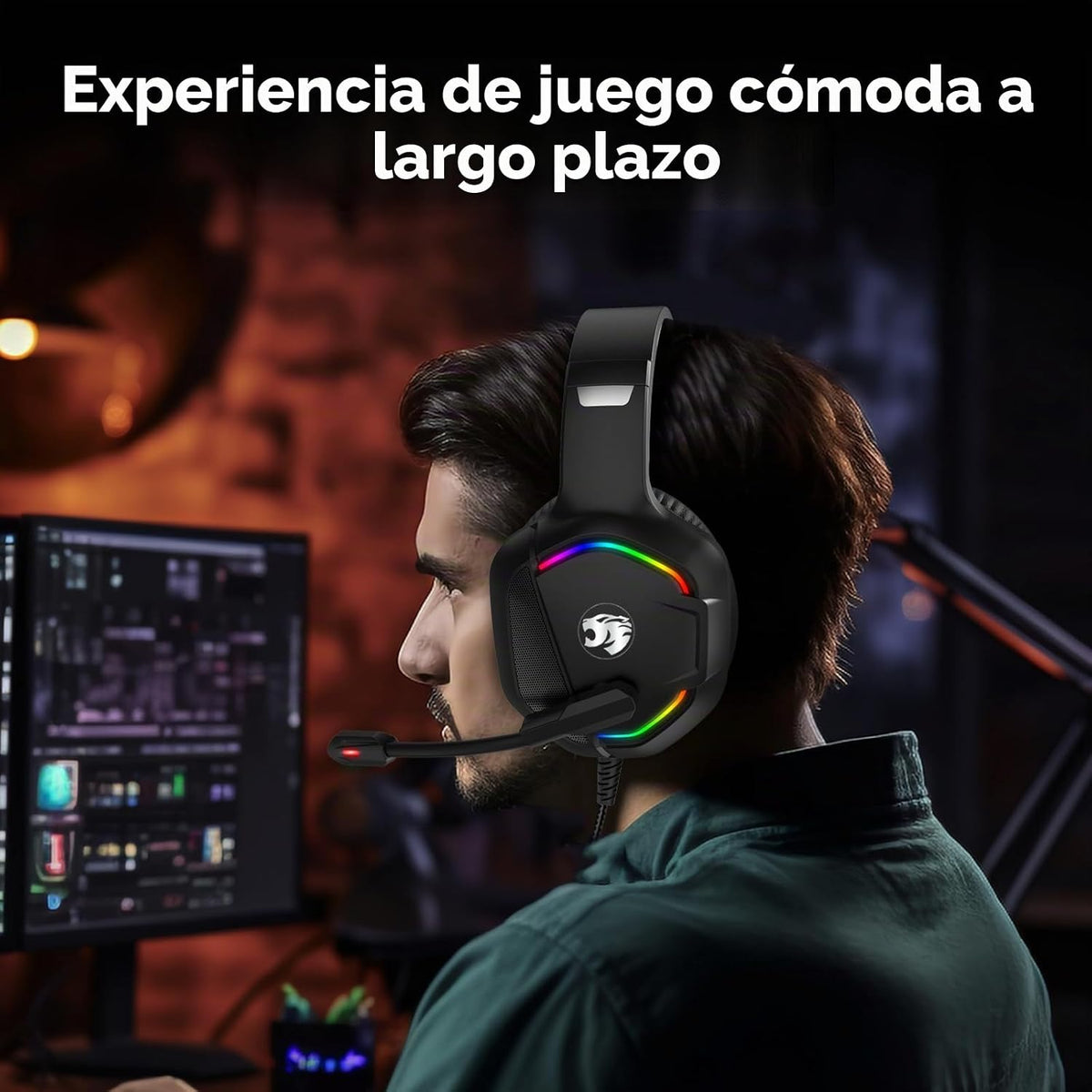 IMYB A36 Auriculares para juegos con micrófono estéreo para PC, PS5...