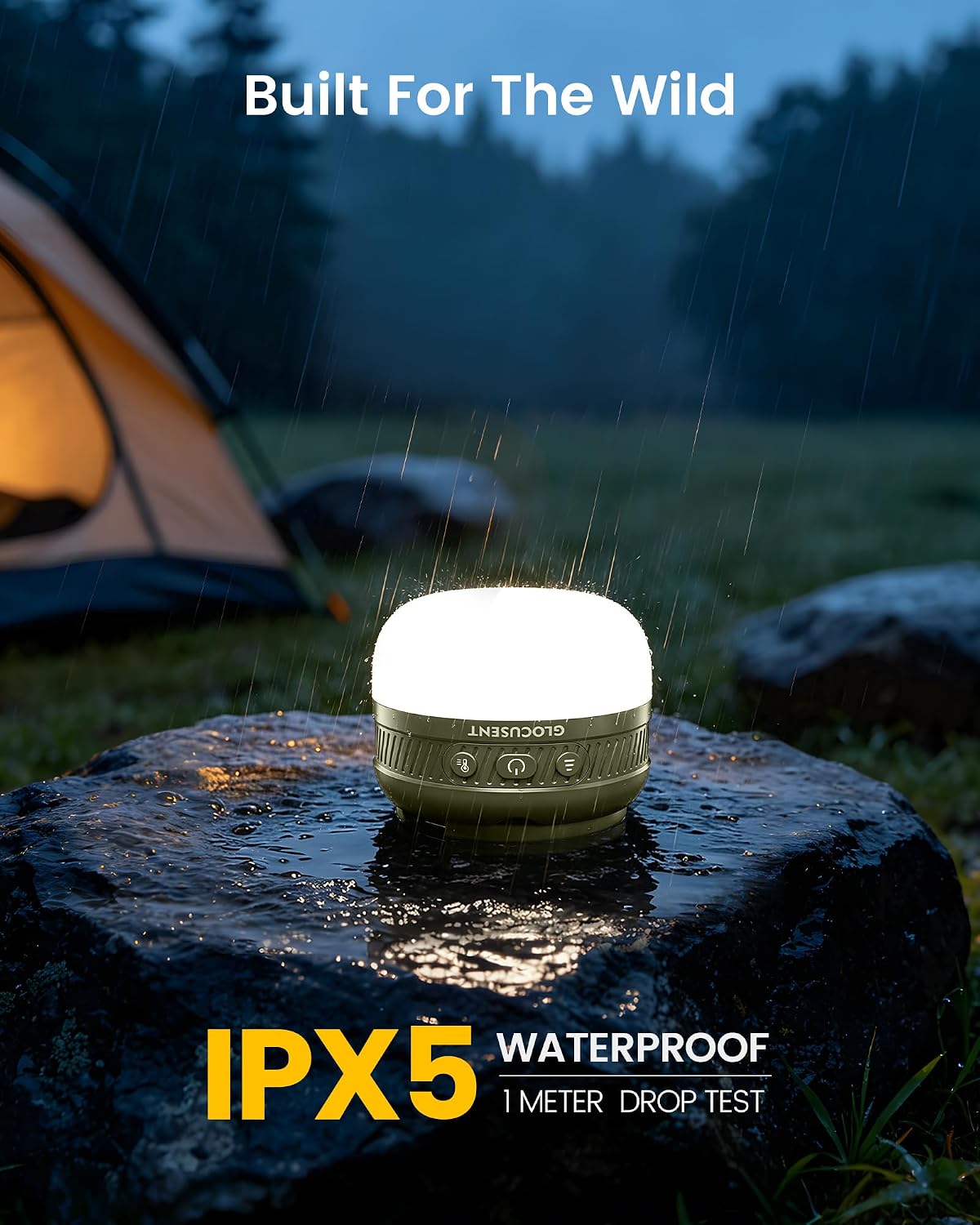 Glocusent Linterna LED de 120 horas con luz de campamento de bolsil...