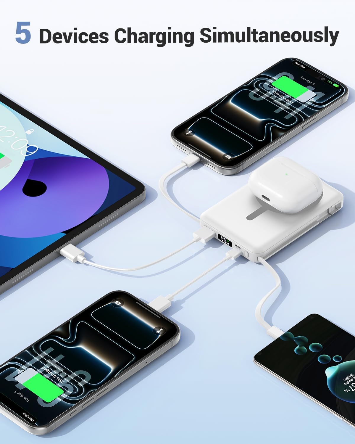 Gawegar para cargador portátil MagSafe, banco de energía magnético...