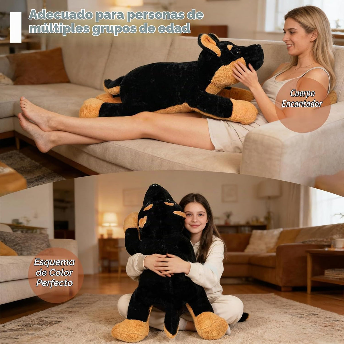 ZBLX Peluche de perro pastor alemán gigante, animal de peluche gran...