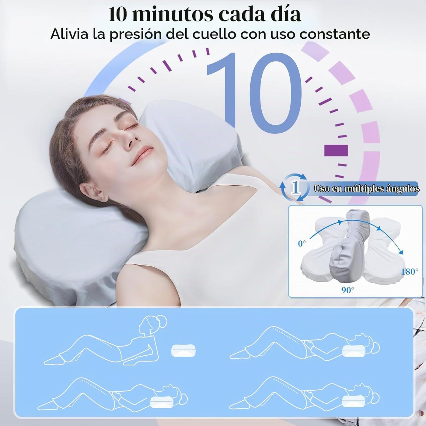 Mixiniso Almohadas cervicales para el cuello para aliviar la tensió...