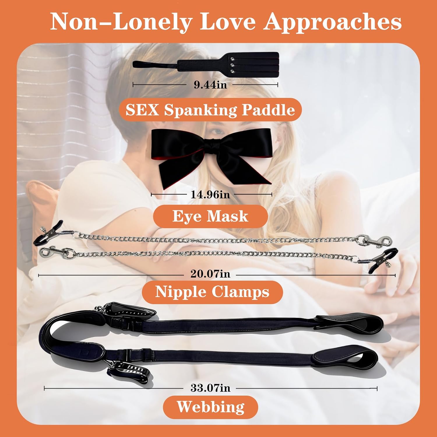 Sex Bondage Kit BDSM, Abrazaderas para pezones, Paleta de nalgadas,...