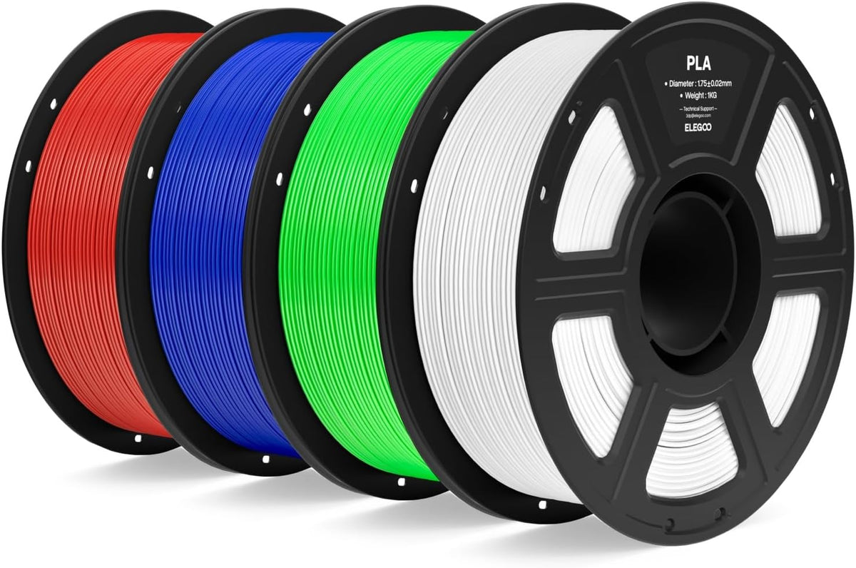 ELEGOO Filamento PLA para impresora 3D, 8.8 lbs, blanco\/verde neón...