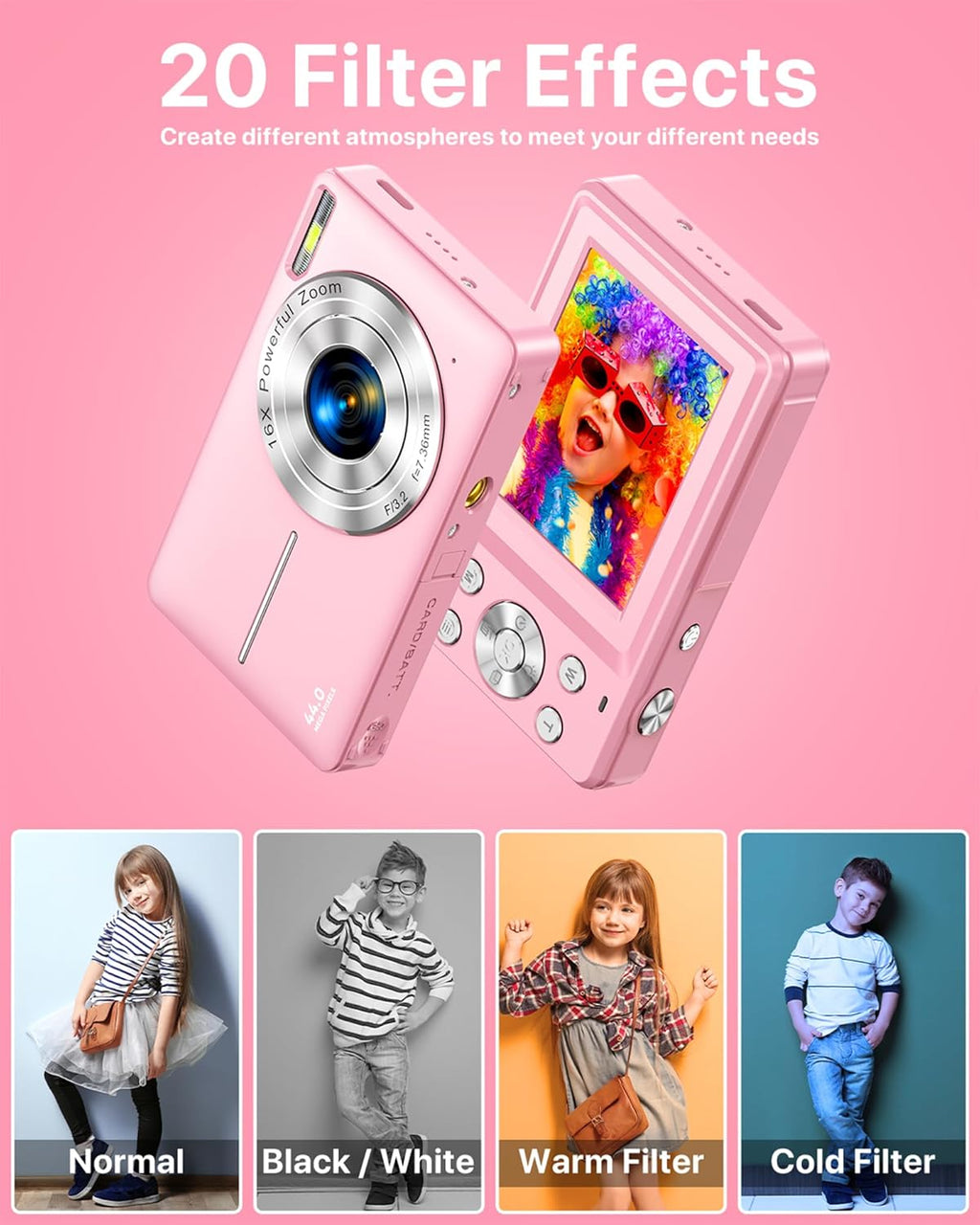 Cámara digital, última cámara digital FHD 1080P para adolescentes c...