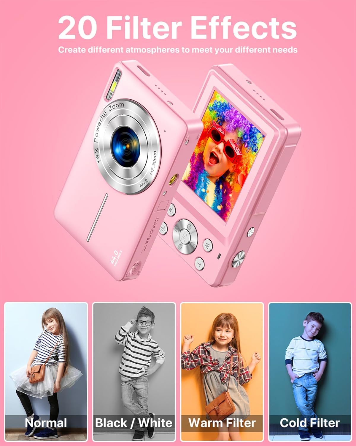 Cámara digital, última cámara digital FHD 1080P para adolescentes c...