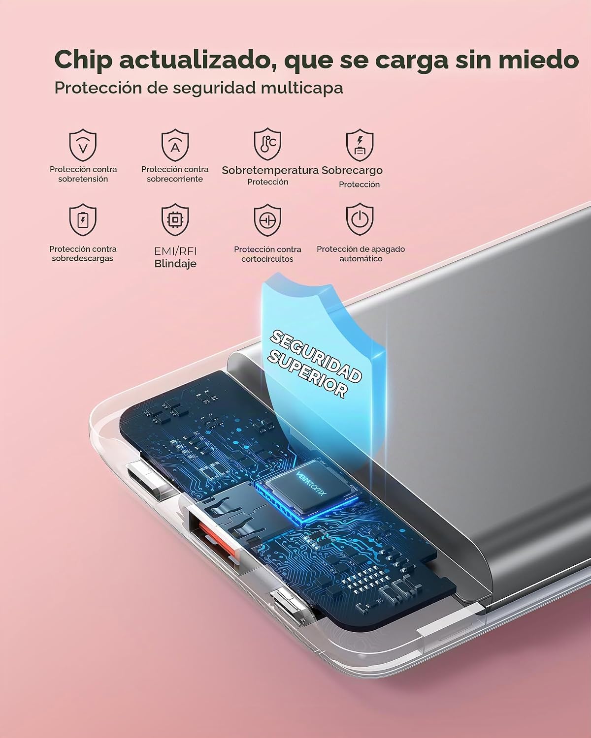Cargador portátil 10000mAh, banco de energía ultra delgado de carga...