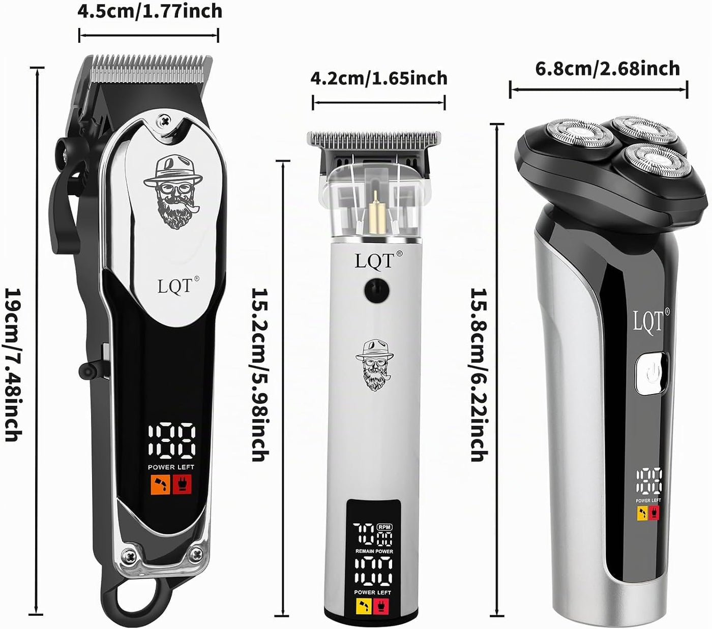 LQT Kit de peluquero profesional para hombres, cortadora de pelo in...