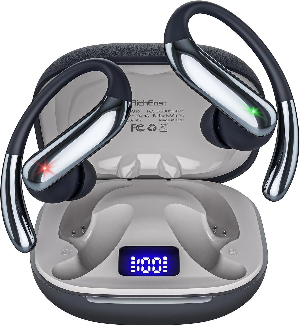RichEast Auriculares inalámbricos Bluetooth con pantalla LED de rep...