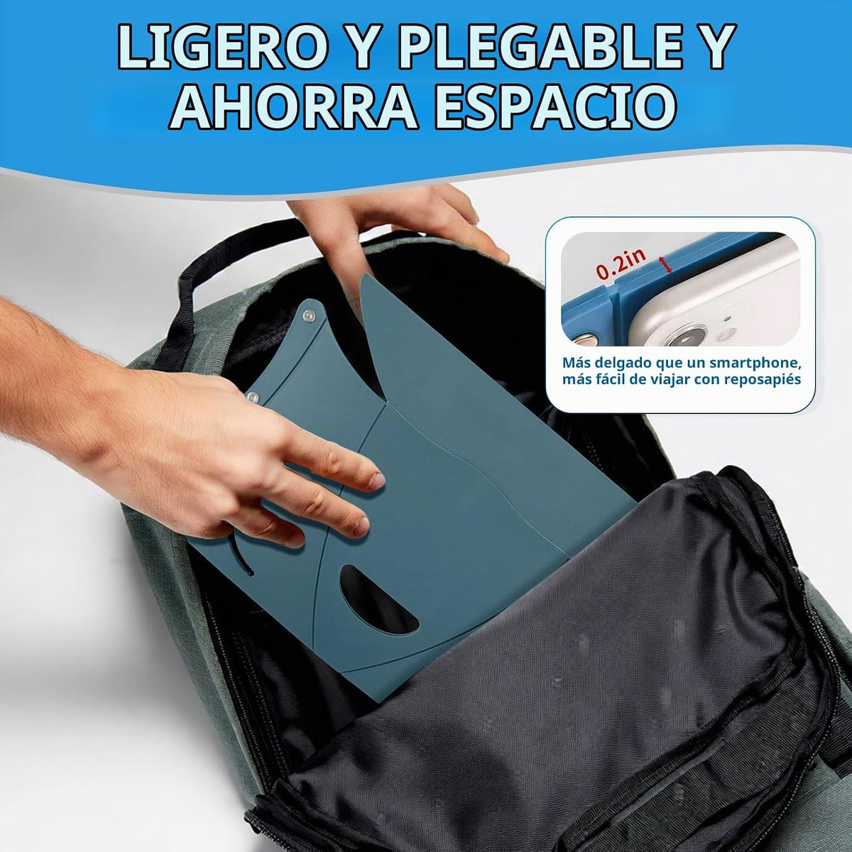 Reposapiés de viaje para avión y oficina, taburete portátil debajo...
