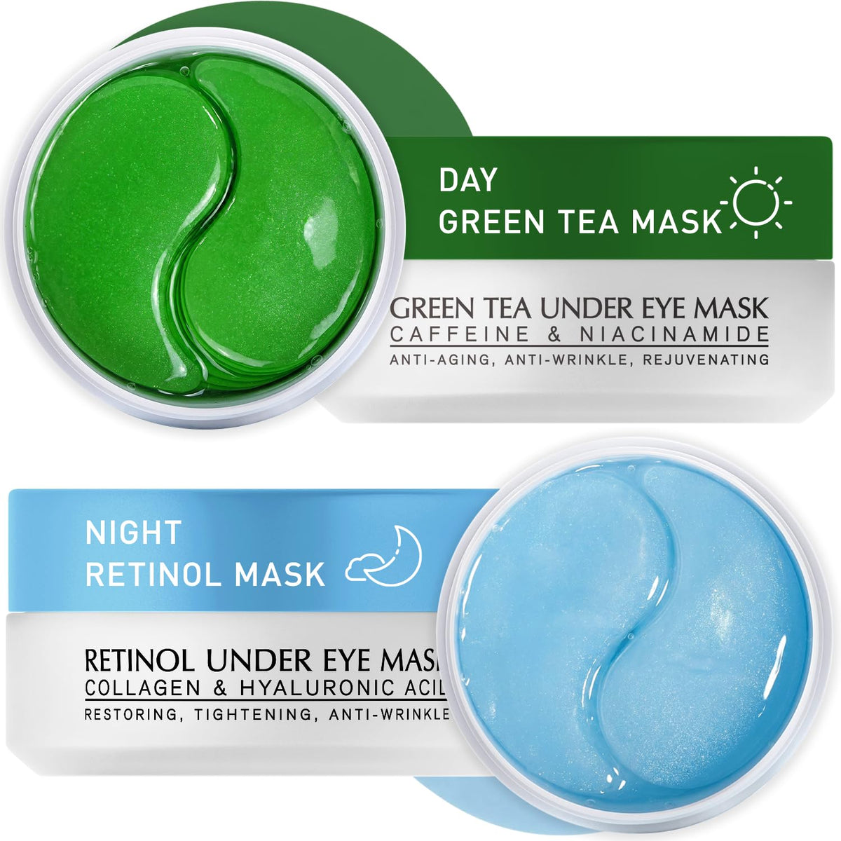 Kit de parches para debajo de los ojos: 120 mascarillas de gel de r...