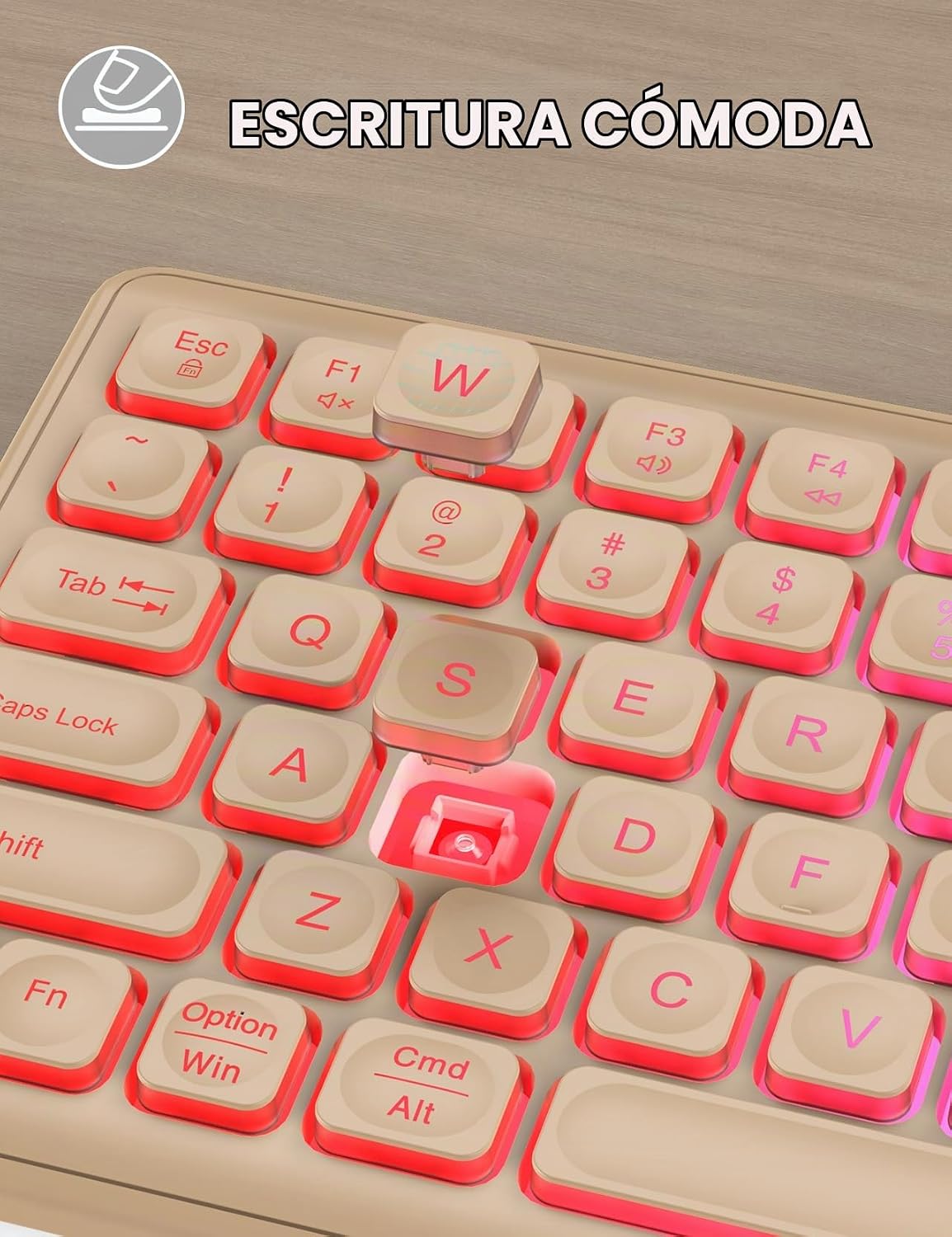 Combo de teclado y mouse inalámbricos con retroiluminación RGB, rec...