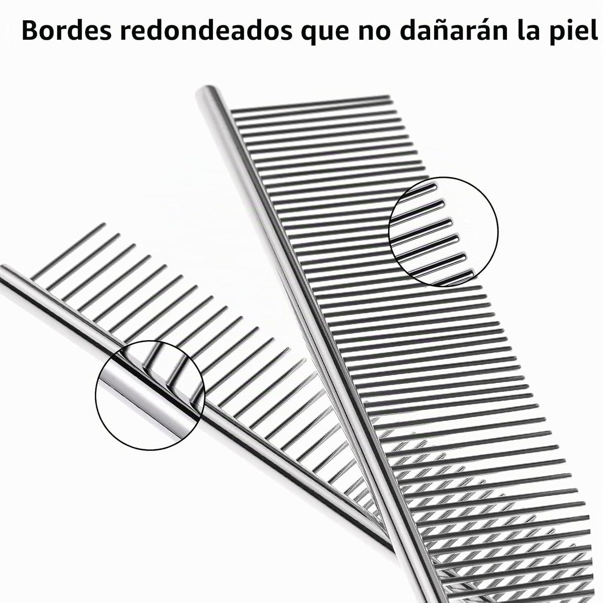 Flezoo 2 cepillos de acero inoxidable para mascotas de 6.4 y 7.5 pu...