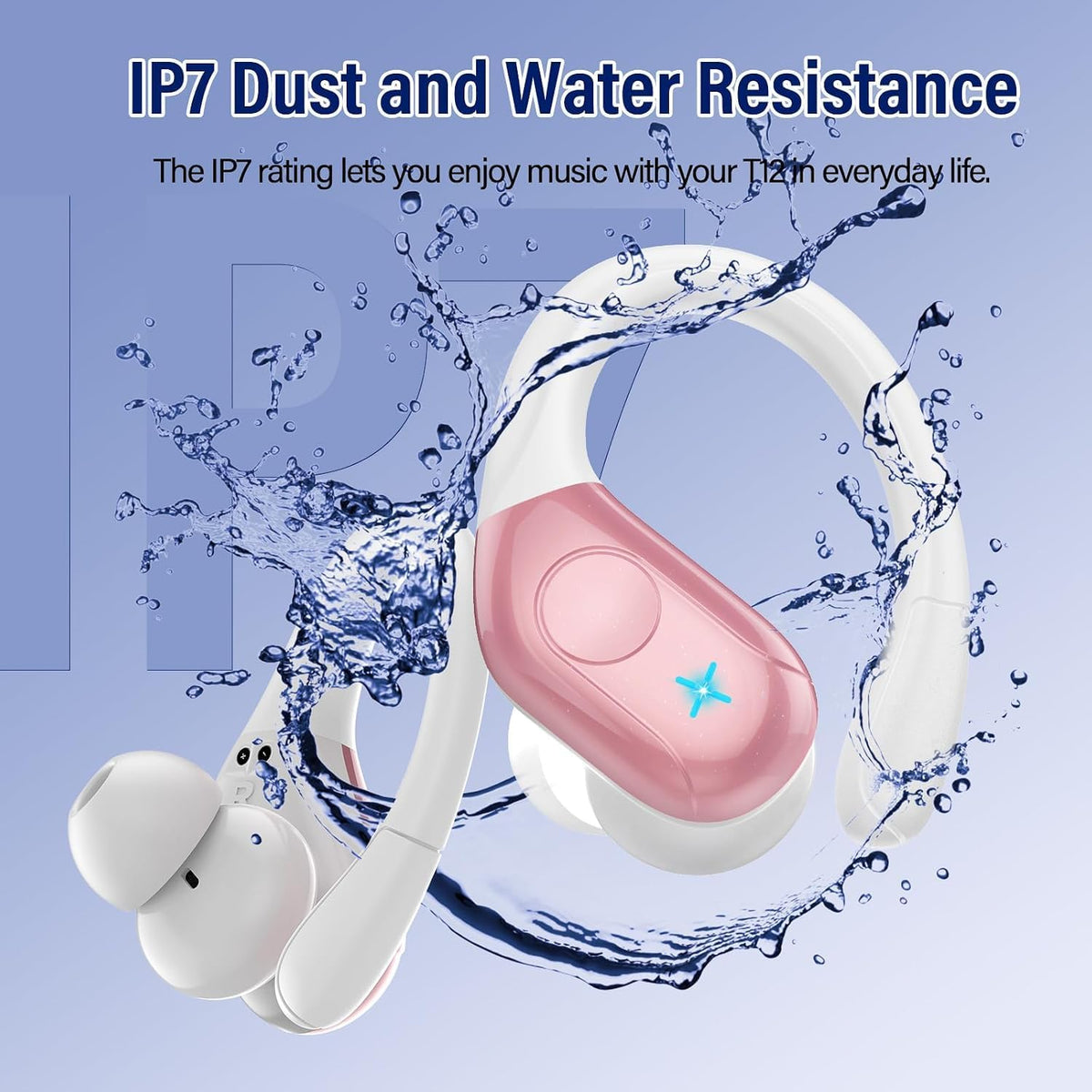 Qecnato Auriculares inalámbricos Bluetooth 5.4 deportivos, auricula...