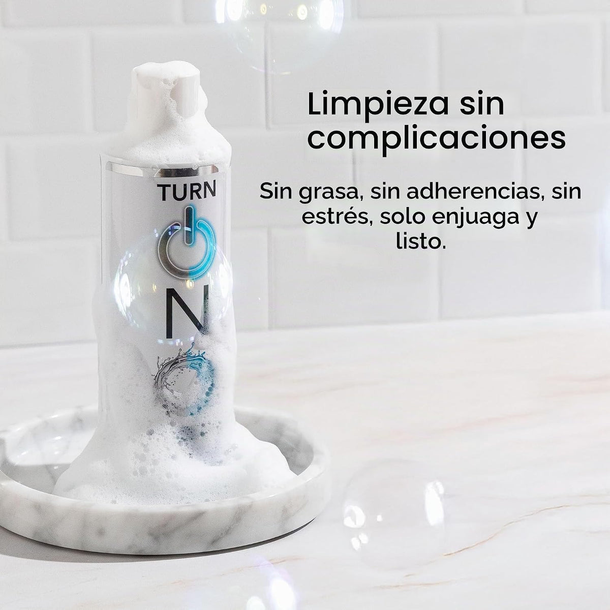 Turn On - Lubricante híbrido, mezcla de agua y silicona, deslizamie...