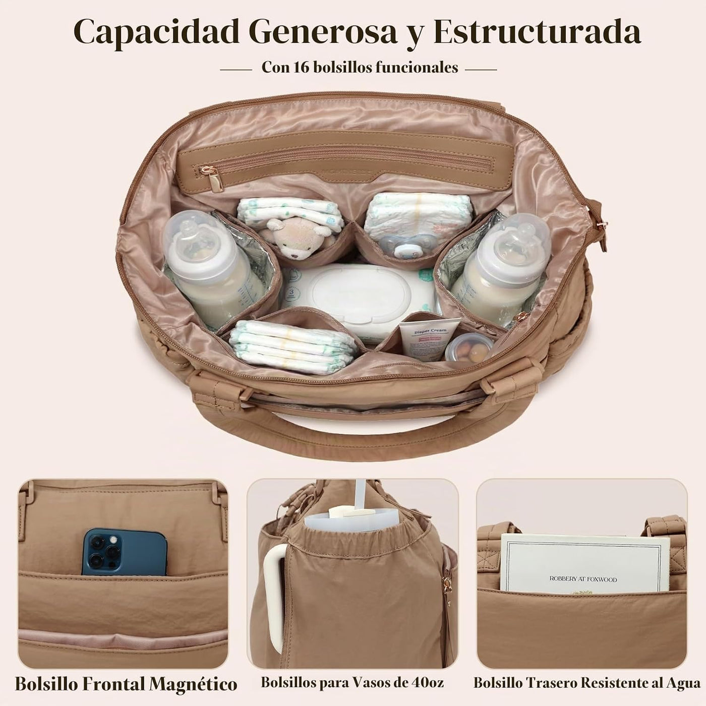 MOMINSIDE Bolsa de pañales con cambiador de pañales, bolsa de pañal...