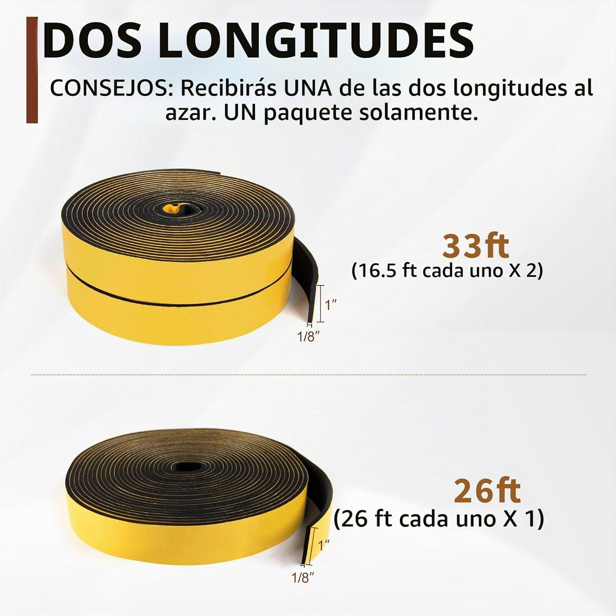 Yotache Burlete 2 rollos de 1" de ancho x 1\/8" de espesor...