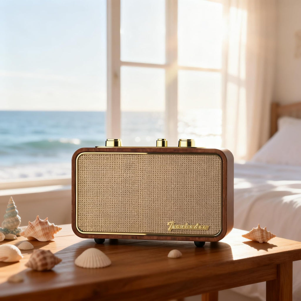 Altavoz Bluetooth retro con radio AM\/FM, portátil, inalámbrico | A...