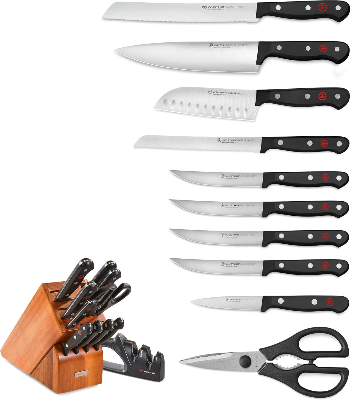WÜSTHOF Juego de cuchillos gourmet de 12 piezas