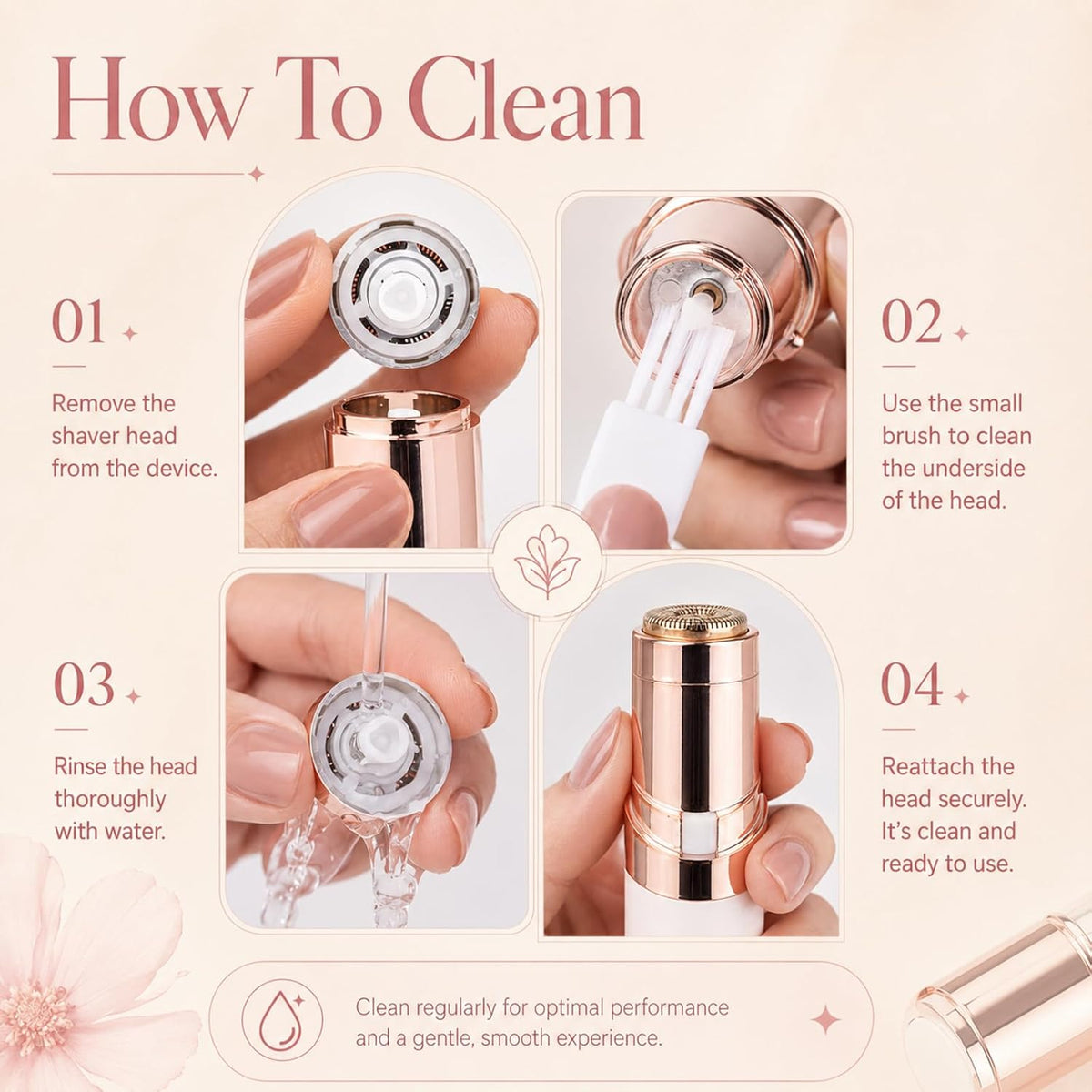 Removedor de vello facial impecable para mujeres, como se ve en la...