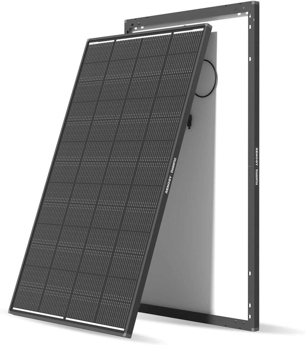 Panel solar Renogy ShadowFlux de 200 vatios, tipo N, 25% de alta ef...