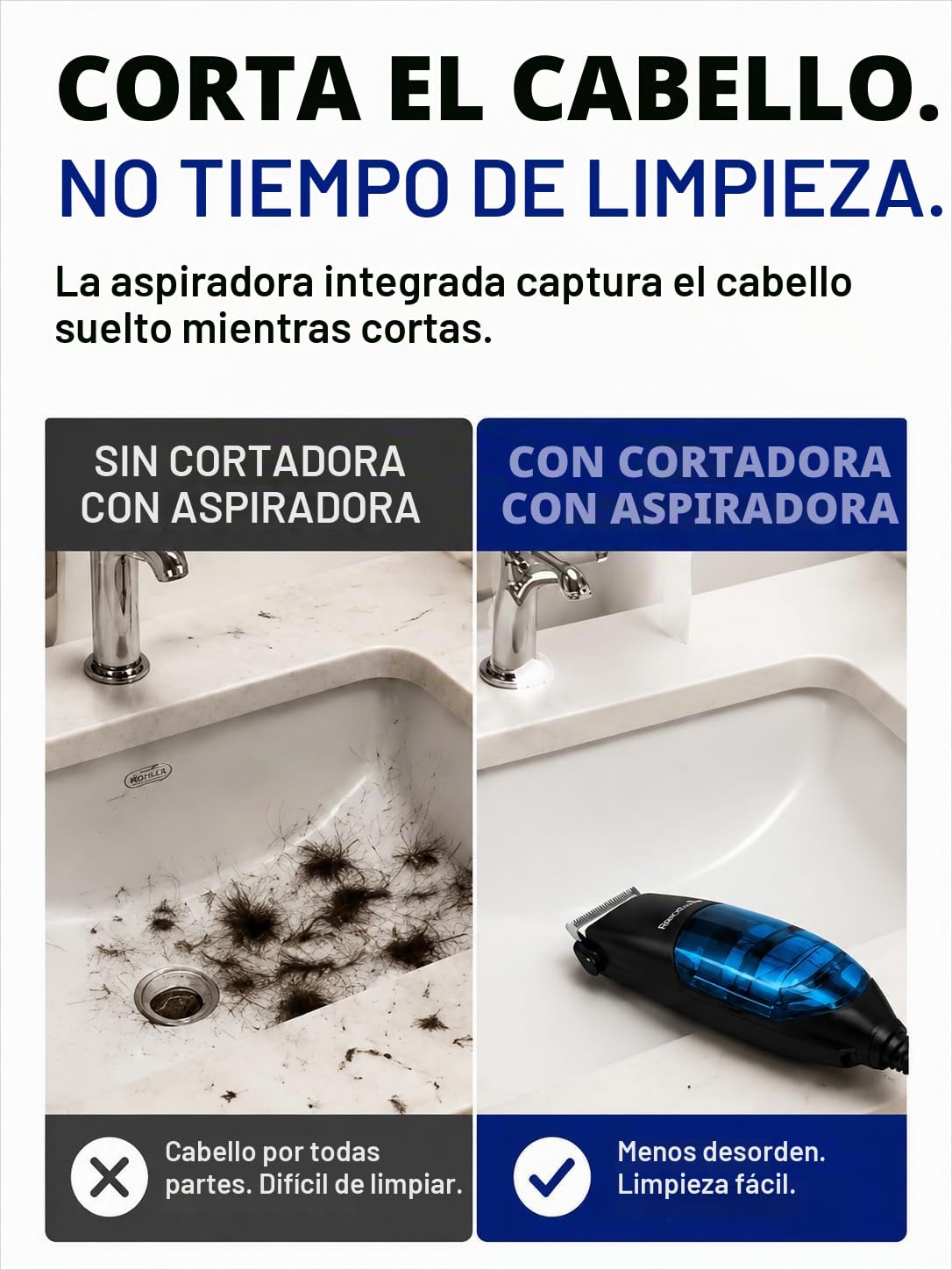 Remington Cortadora de pelo al vacío para hombres, kit de corte de...