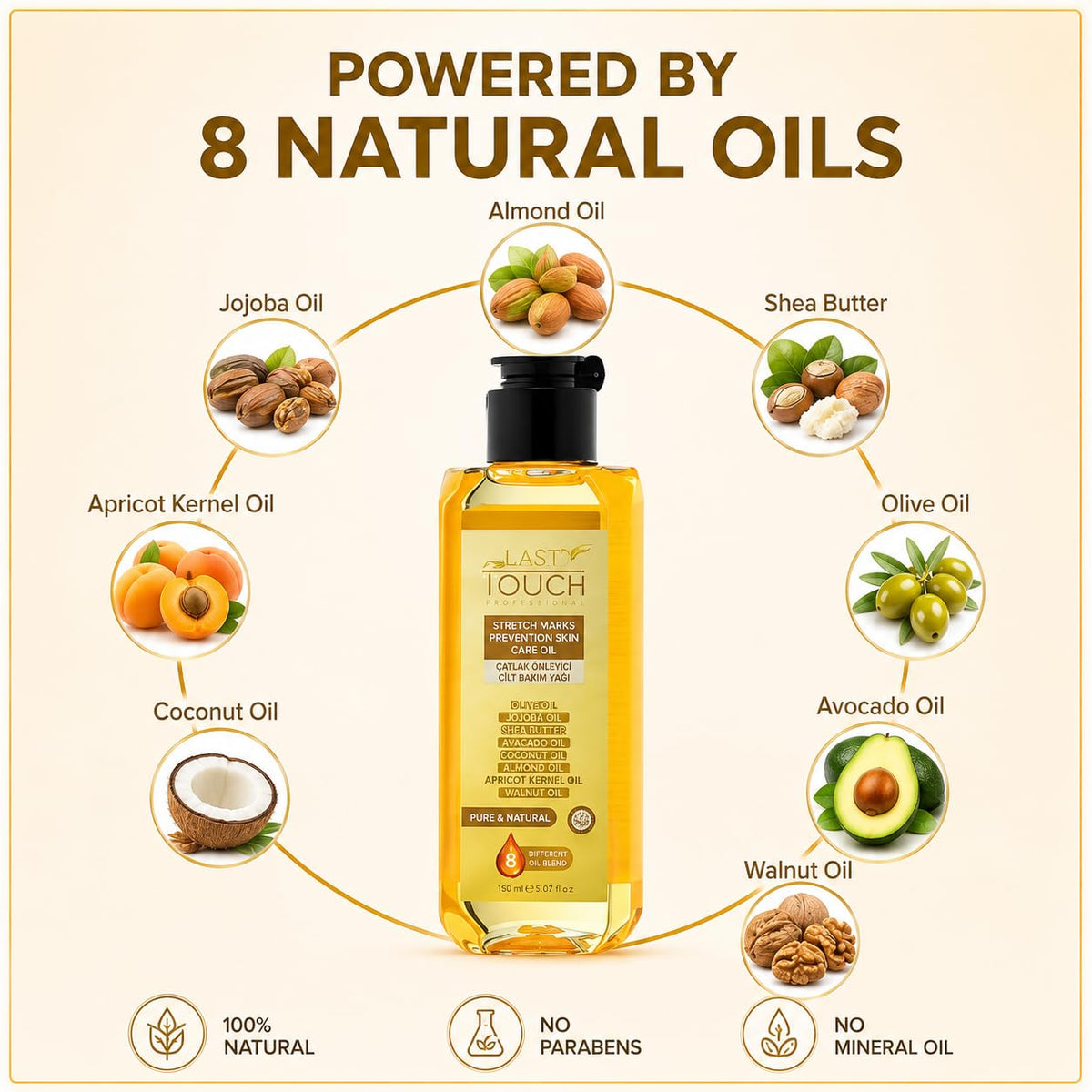 Aceite corporal de estrías para embarazo y cicatrices, aceite natur...