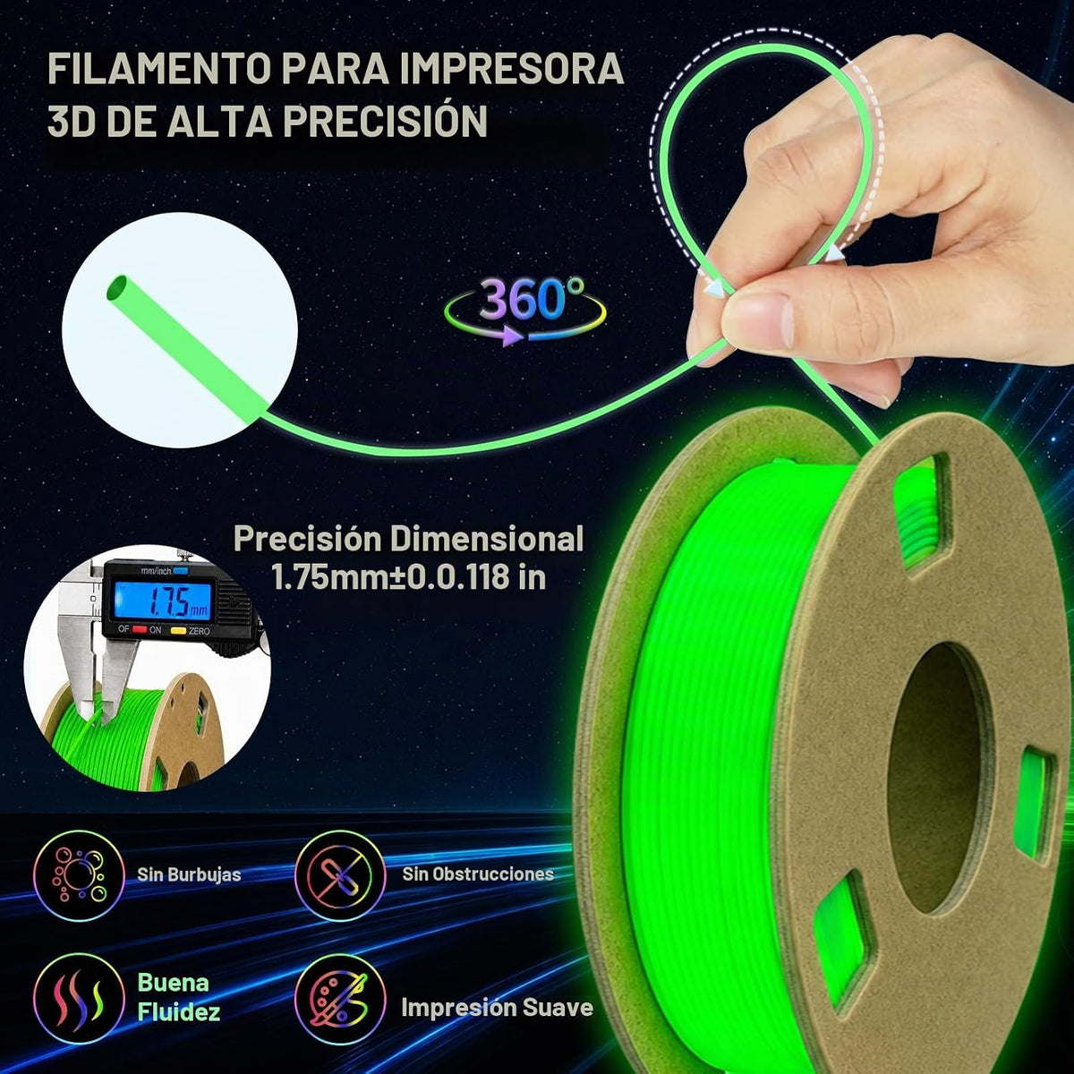Frucindra Paquete de filamentos para impresora 3D de TPU 95A que br...