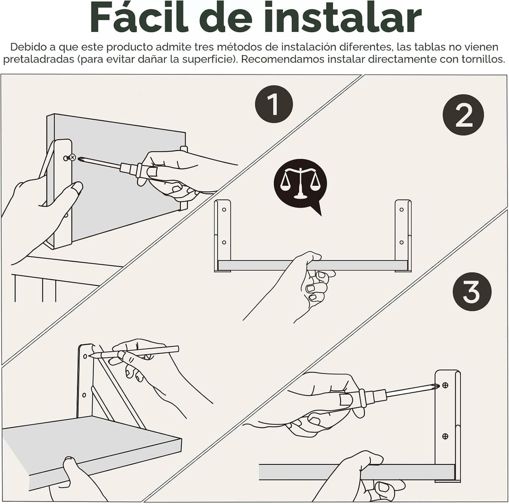 BAYKA Estantes flotantes montados en la pared, estante de pared flo...