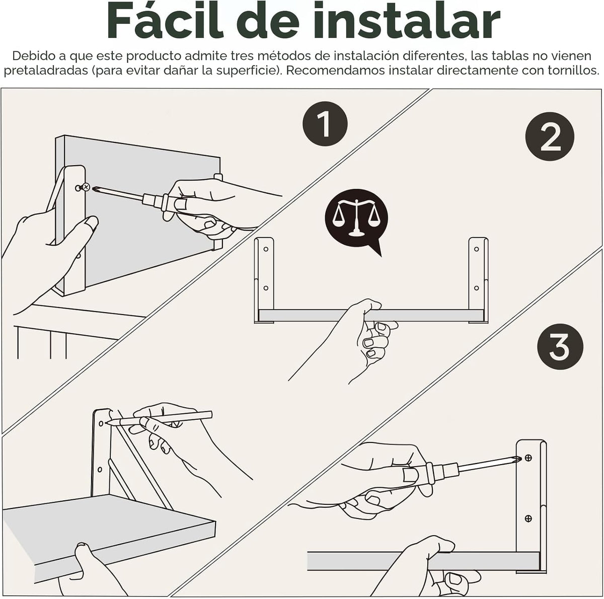 BAYKA Estantes flotantes montados en la pared, estante de pared flo...