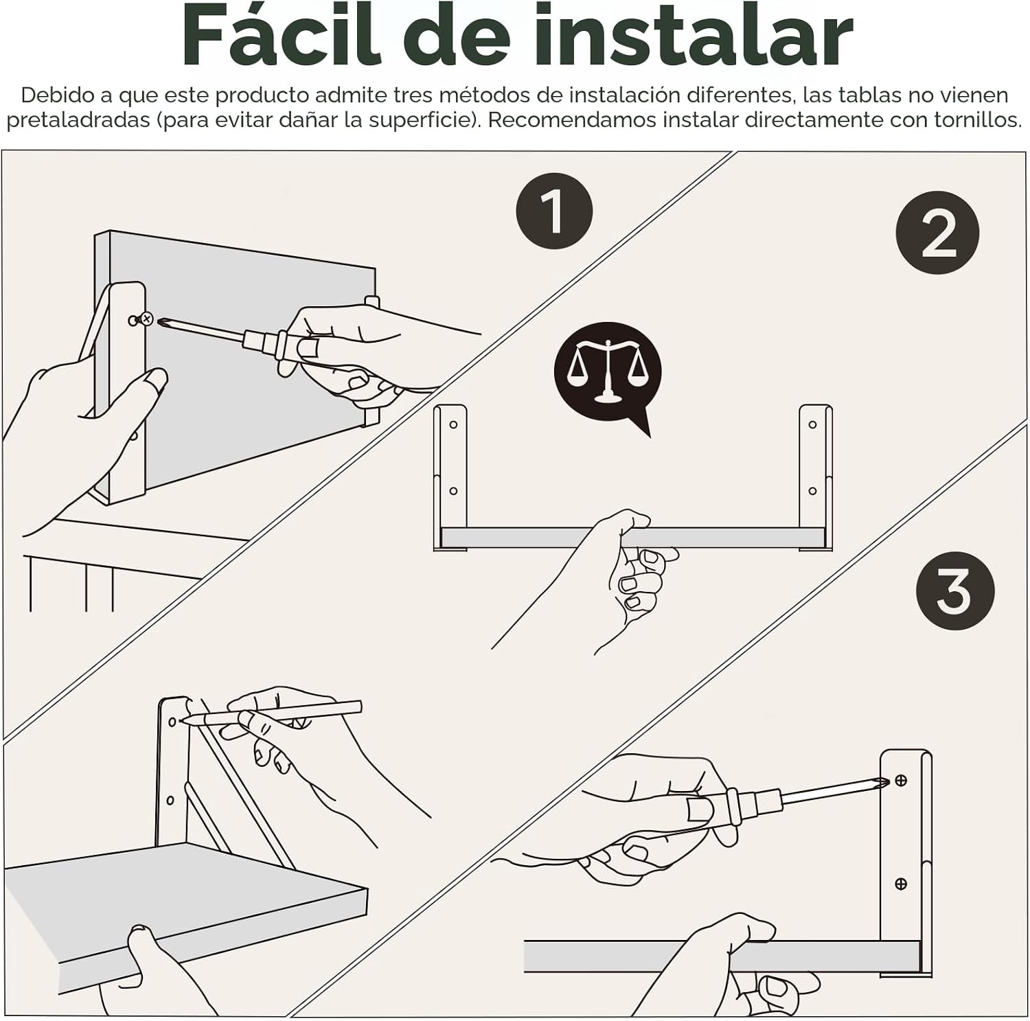 BAYKA Estantes flotantes montados en la pared, estante de pared flo...