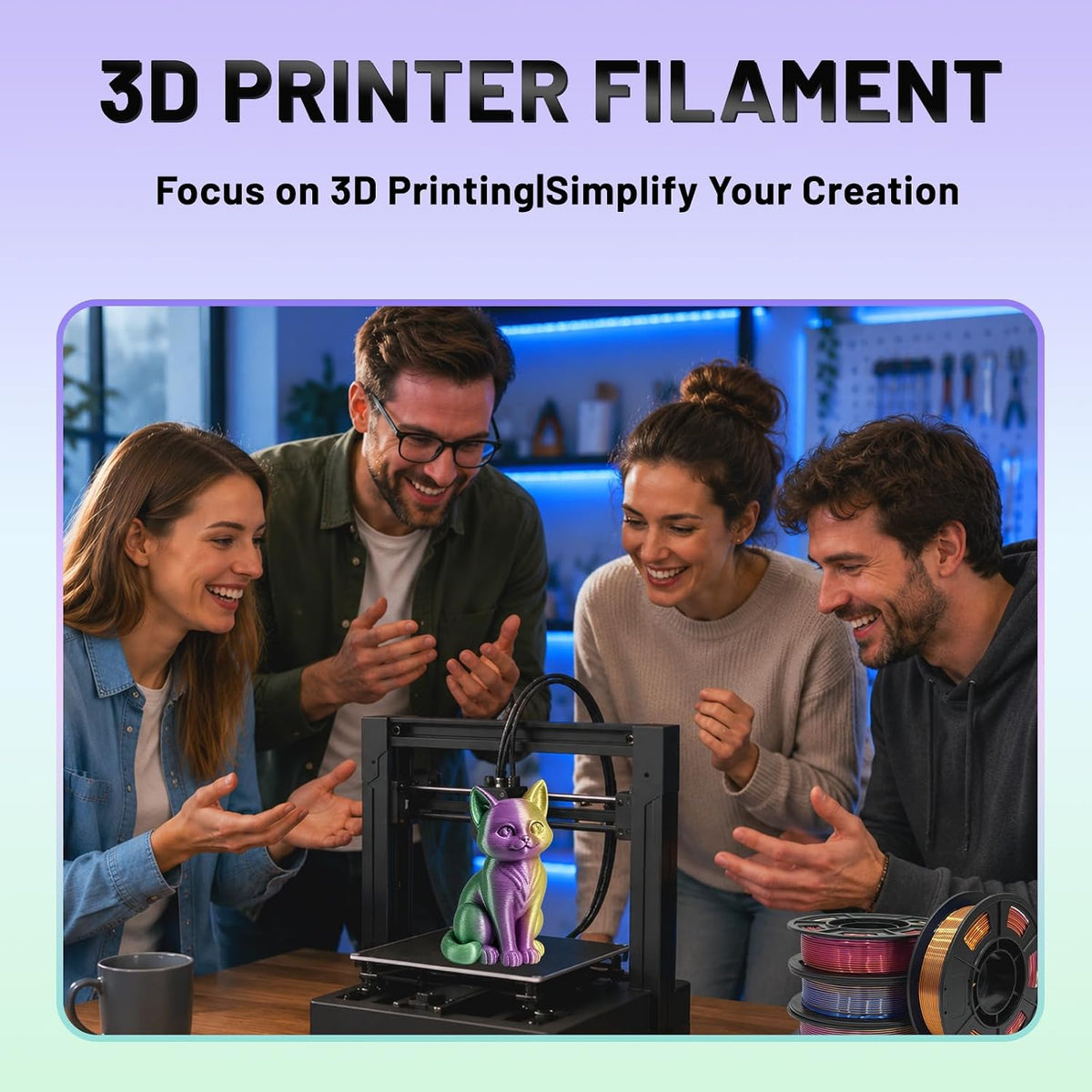 Colourbing Paquete de filamentos para impresora 3D Silk PLA+, brill...