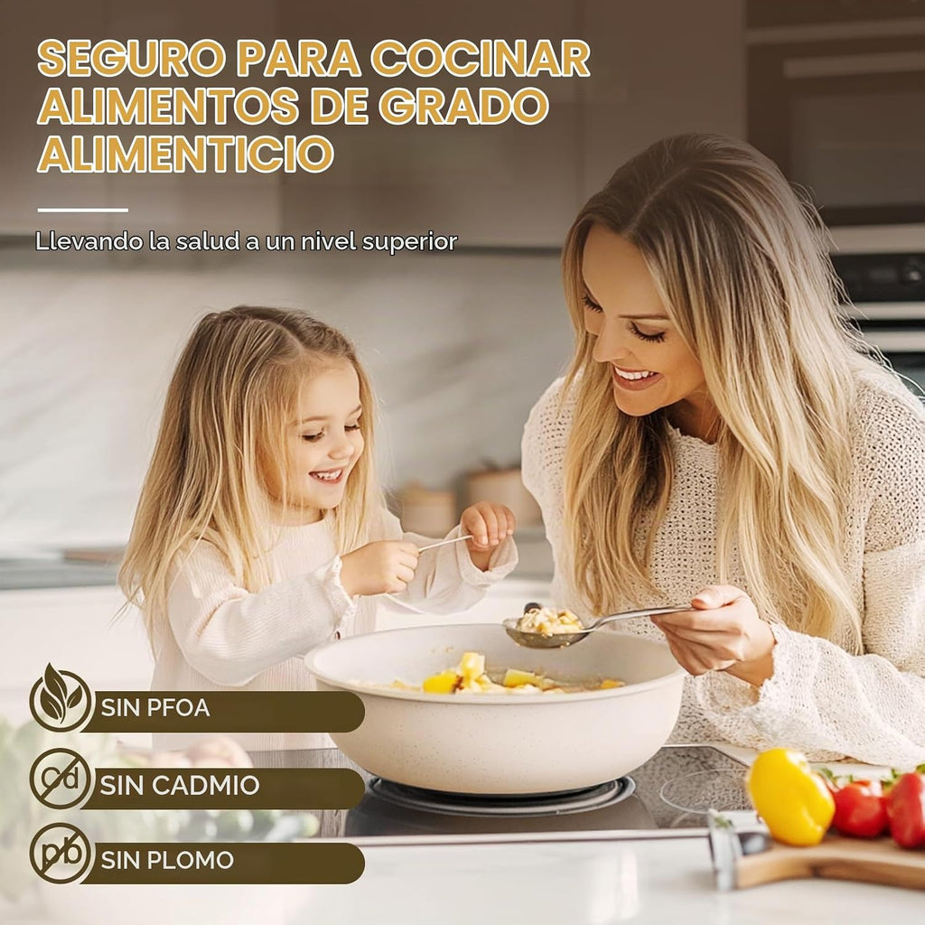 Astercook Juego de 23 ollas y sartenes antiadherentes, juego de ute...