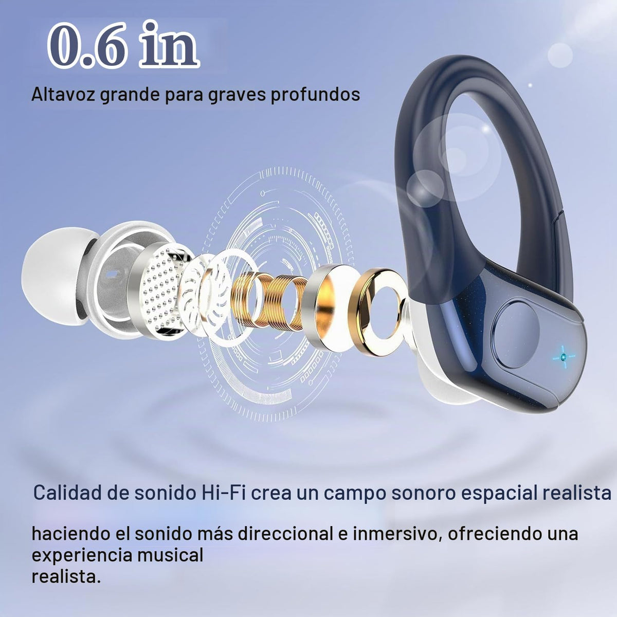 Qecnato Auriculares inalámbricos Bluetooth estéreo de graves profun...