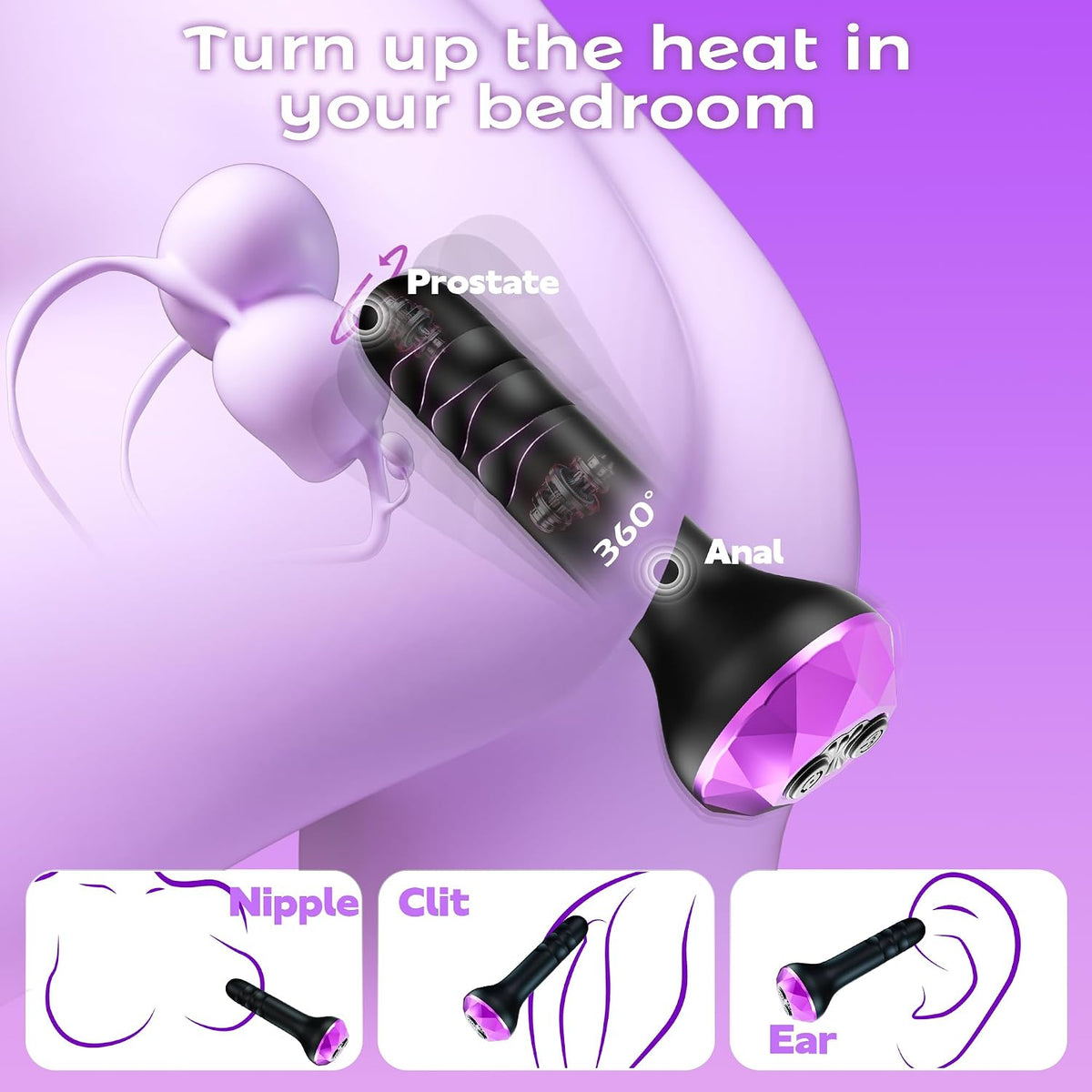 Juguetes anales vibratorios con tapón anal, masajeador de próstata...