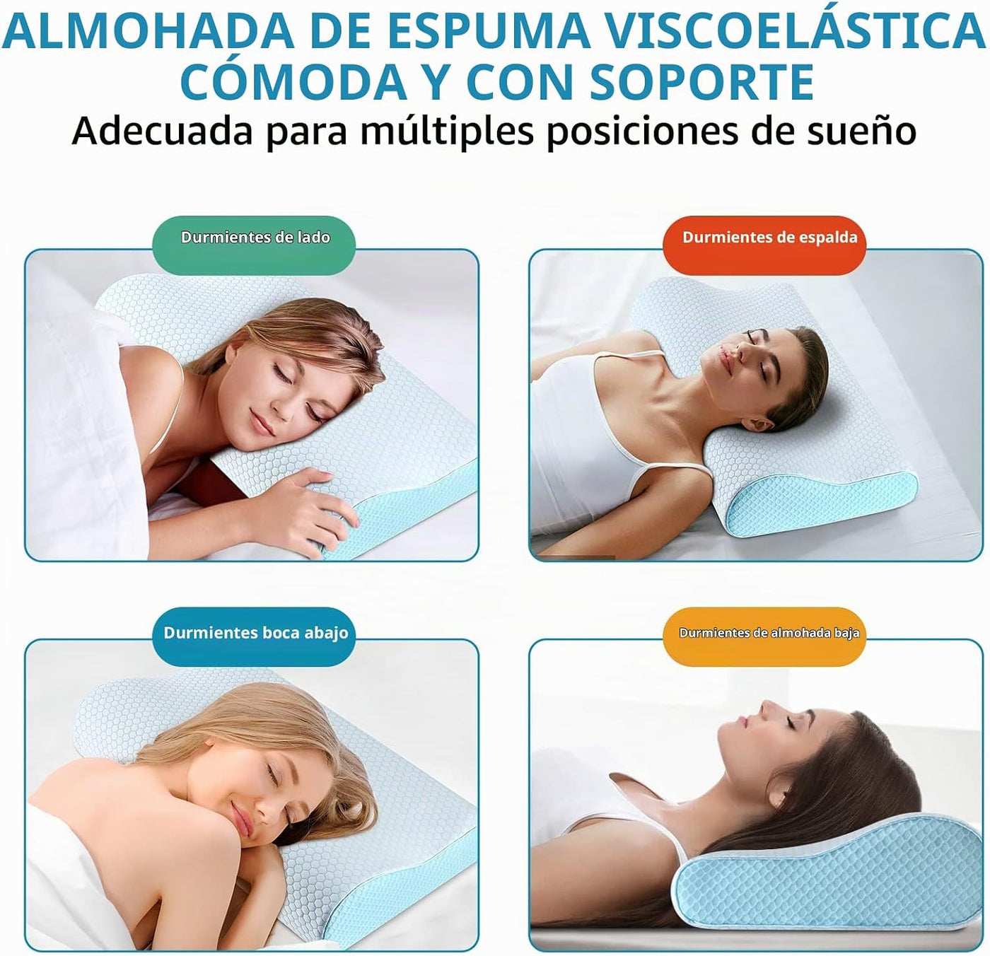 Almohadas de Espuma Viscoelástica Almohada para el Cuello para Dorm...