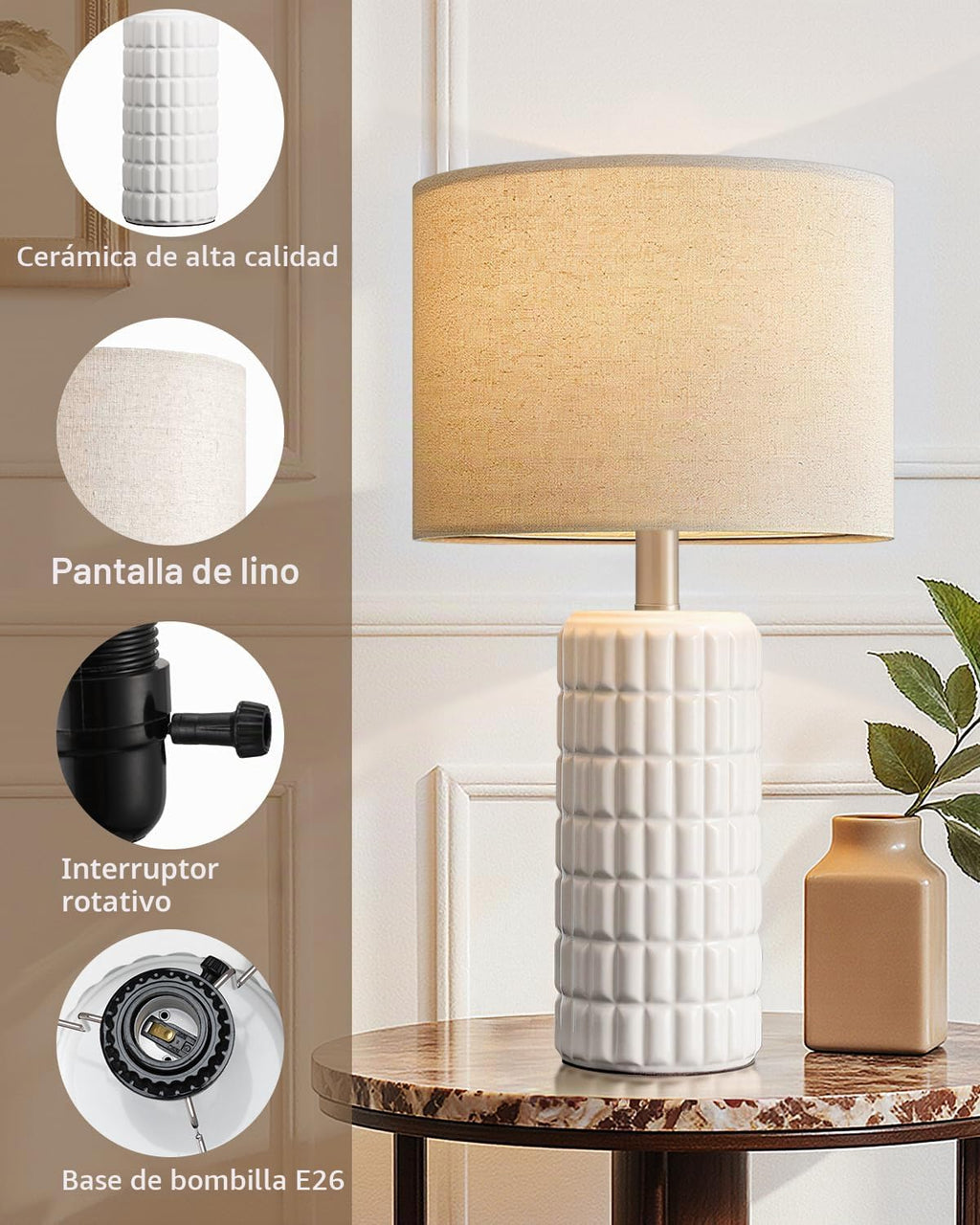 Seealle Lámparas de mesa de cerámica modernas de 23" - Lámparas...