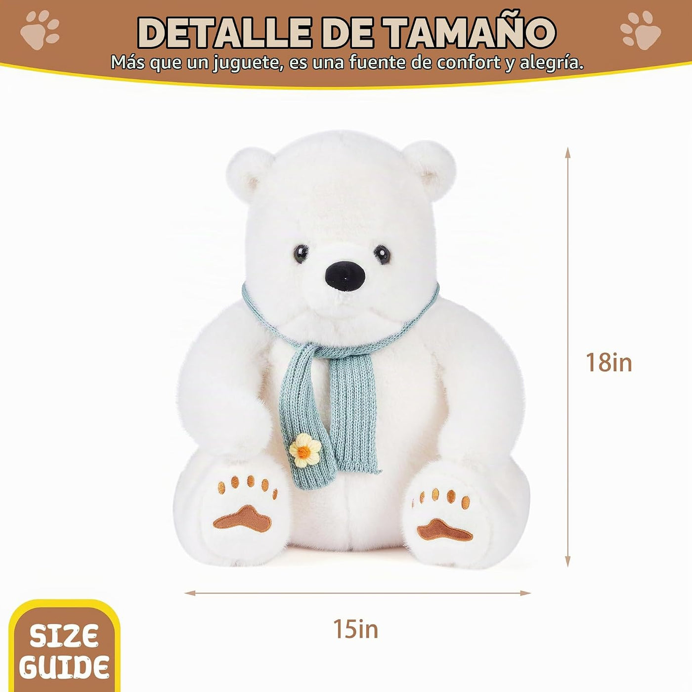 Riverwar Animal de Peluche de Oso Polar Grande, Juguete de Peluche...