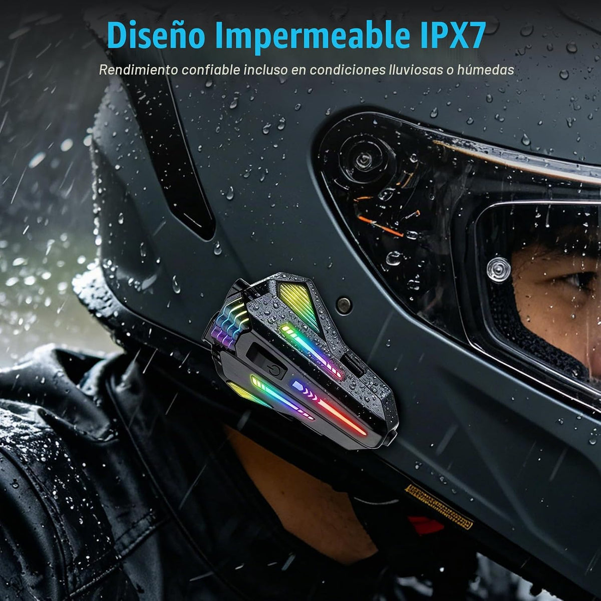 Auriculares Bluetooth para casco de motocicleta, altavoces de casco...