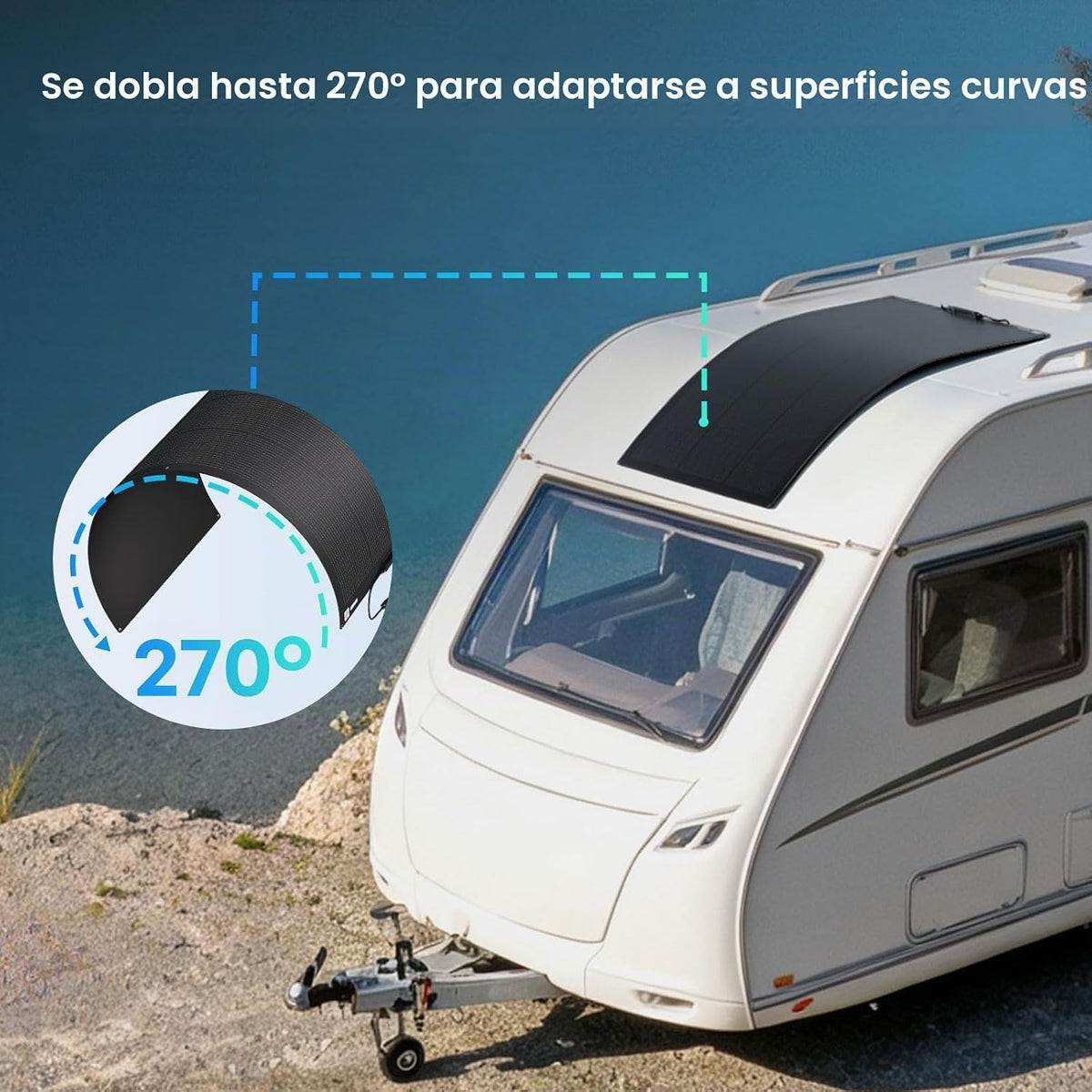 Renogy Panel solar flexible ShadowFlux de 200 vatios, tipo N 25% de...