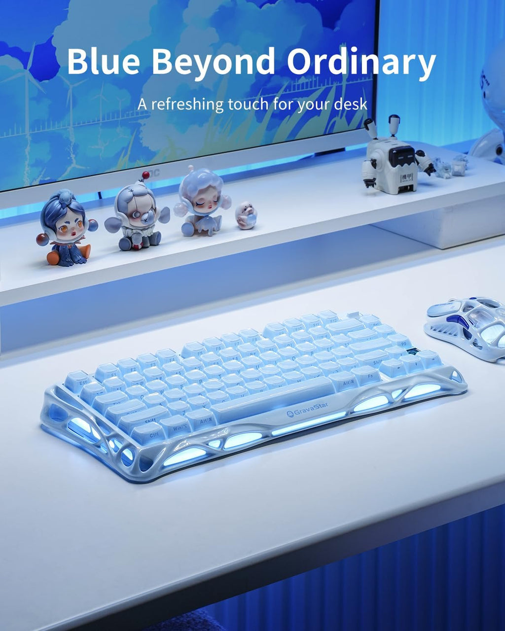 GravaStar Mercury K1 75% Teclado mecánico inalámbrico para juegos,...