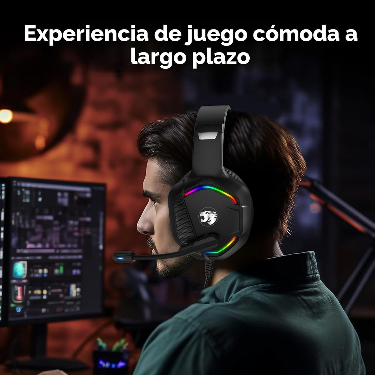 IMYB A36 Auriculares para juegos con micrófono estéreo para PC PS5,...