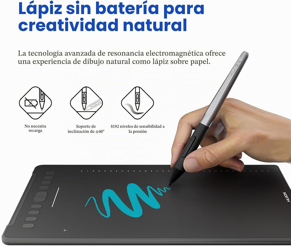 HUION Inspiroy H1161 - Tableta de dibujo gráfico con tira táctil, 1...