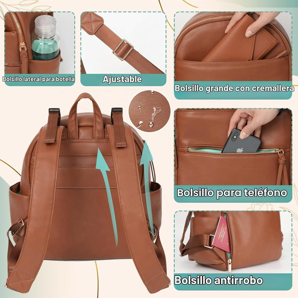 MOMINSIDE Mochila pequeña para pañales, mini bolsa de pañales con 1...