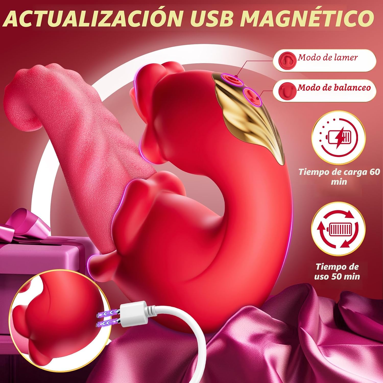 Juguetes sexuales vibrador de lengua realista para mujeres \u2013 1...
