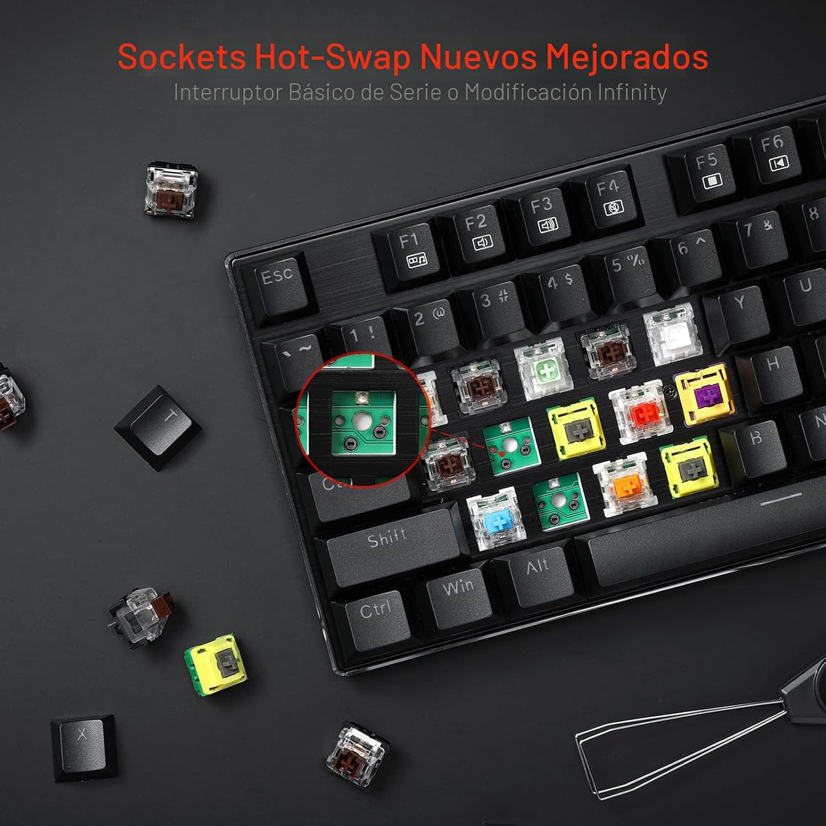 Redragon K556 teclado para juegos mecánicos con cable y luz posteri...