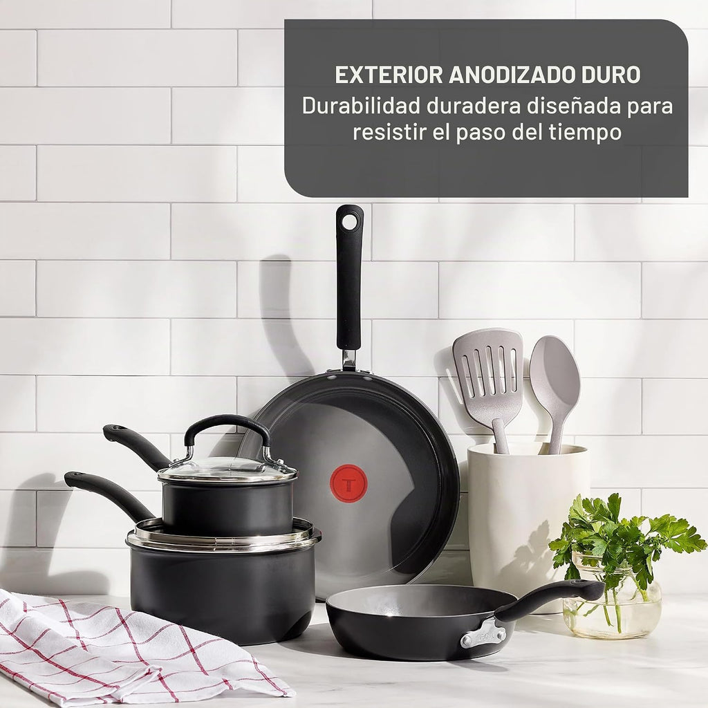 T-fal Juego de utensilios de cocina antiadherentes de cerámica, 8 p...