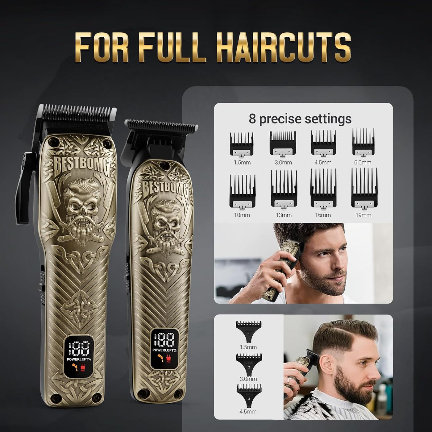 BESTBOMG® Cortapelos para hombres, cortapelos profesional, recortad...