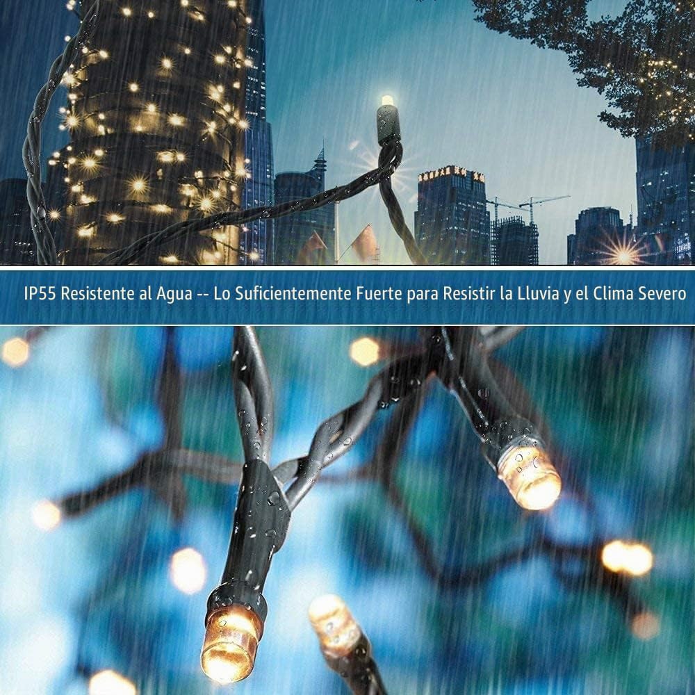 MZD8391 300 luces LED de Navidad de 105 pies, para interiores y ext...